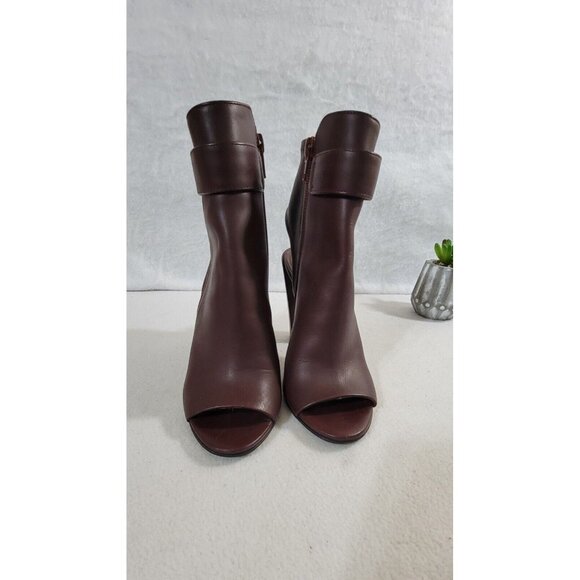 Vince Womens Burgundy Brigham Oxblood Open Toe Bootie Leather Upper‎ Size 7M - Picture 7 of 13
